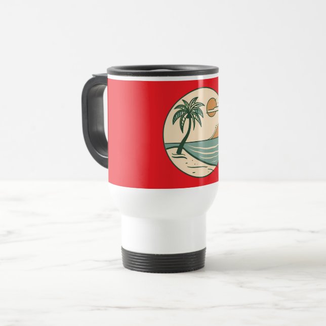 Tropical Beach Sunset Coffee Mug (Front Left)