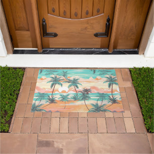 Tropical Beach Sunset Doormat