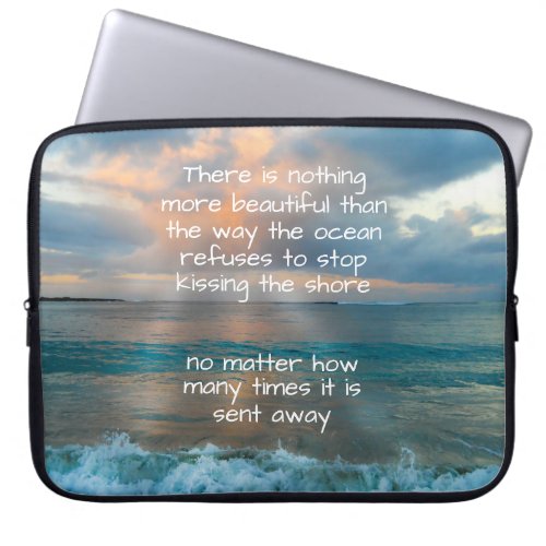 Tropical Beach Sunset Glow Tide Motivational Laptop Sleeve