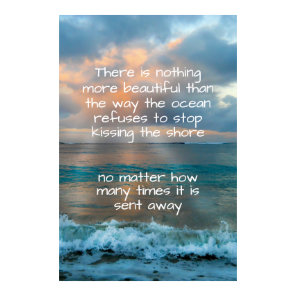 Tropical Beach Sunset Glow Tide Resilience Quote Poster