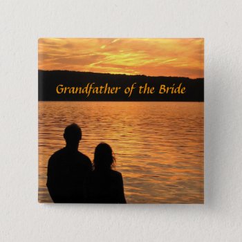 Tropical Beach Sunset Grandfather Of The Bride Pin by BebopsWeddings at Zazzle