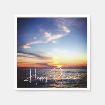 Tropical Beach Sunset Happy Retirement Custom
