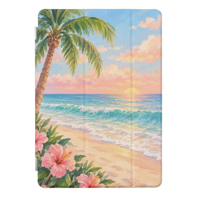 Tropical Beach Sunset iPad Case (Front)