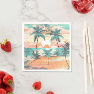 Tropical Beach Sunset Napkins
