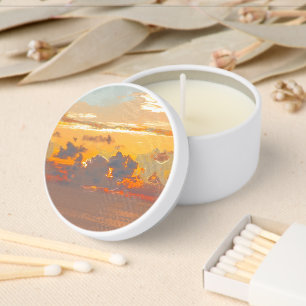 Tropical Beach Sunset & Palm Tree Candle Favors Mini Candle Favors