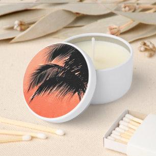 Tropical Beach Sunset & Palm Tree Candle Favors Mini Candle Favors