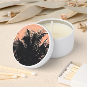 Tropical Beach Sunset & Palm Tree Candle Favors Mini Candle Favors