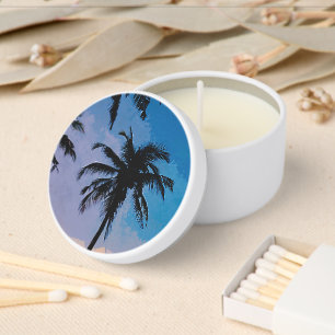 Tropical Beach Sunset & Palm Tree Candle Favors Mini Candle Favors
