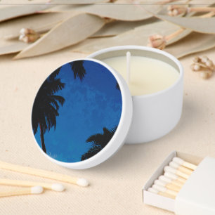 Tropical Beach Sunset & Palm Tree Candle Favors Mini Candle Favors