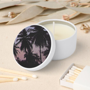 Tropical Beach Sunset & Palm Tree Candle Favors Mini Candle Favors