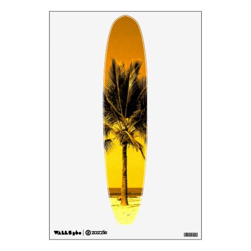 Tropical Beach Sunset Palm Tree Wall Decal
