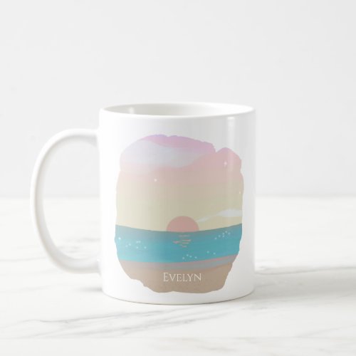 Tropical Beach Sunset Personalized Gift Mug