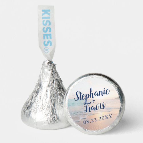 Tropical Beach Sunset Personalized Wedding  Hersheys Kisses