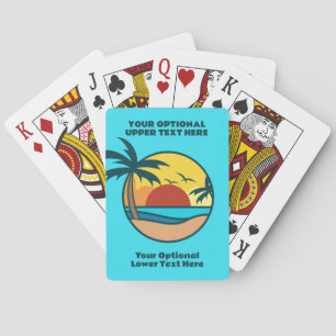 Tropical Beach Sunset Poker Cards