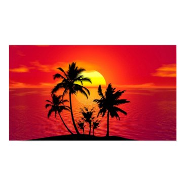 Tropical Beach Sunset Poster Tropical Beach Sunset Poster