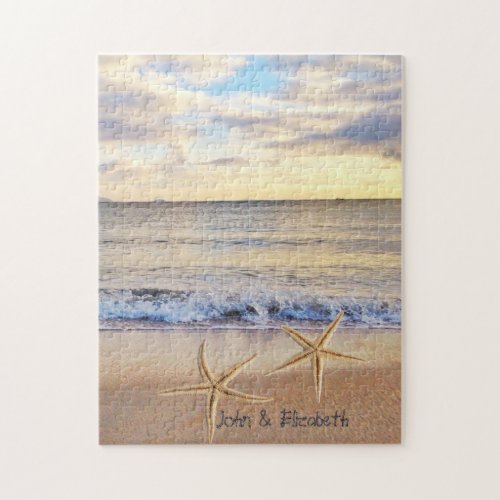 Tropical Beach Sunset Sea stars Jigsaw Puzzle