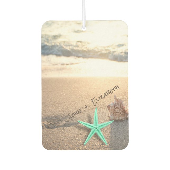 Tropical Beach,Sunset,Seashells Air Freshener (Front)