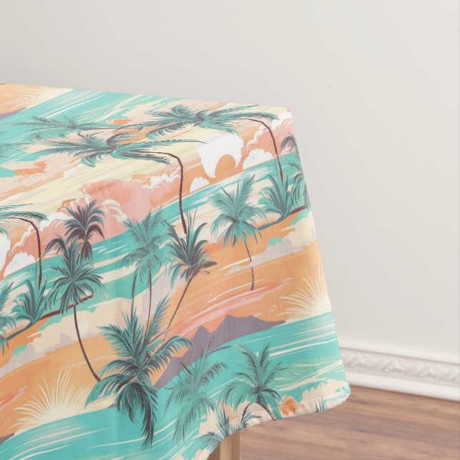 Tropical Beach Sunset Tablecloth (In Situ)