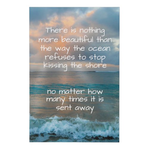 Tropical Beach Sunset Tide Resilience Love Quote Faux Canvas Print