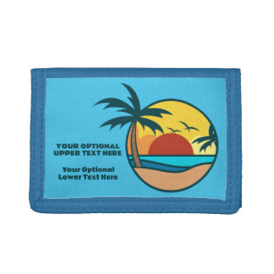 Tropical Beach Sunset Tri-fold Wallet