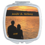 Tropical Beach Sunset Wedding Compact Mirror at Zazzle