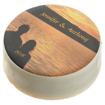Tropical Beach Sunset Wedding Dipped Oreo Cookies by BebopsWeddings at Zazzle