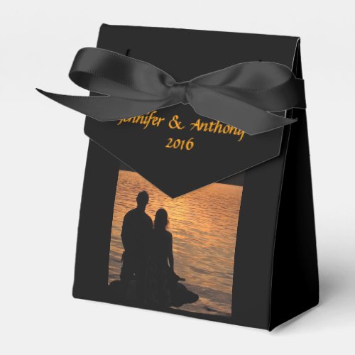 Tropical Beach Sunset Wedding Favor Box