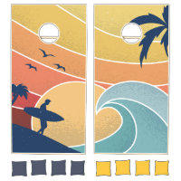 Tropical Beach Surfer Waves Palm Trees Sunshine