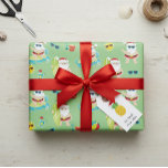 Tropical Beach Surfing Santa Cute Christmas Wrapping Paper<br><div class="desc">This design was created through digital art. It may be personalized by clicking the customize button and changing the color, adding a name, initials or your favorite words. Contact me at colorflowcreations@gmail.com if you with to have this design on another product. Purchase my original abstract acrylic painting for sale at...</div>