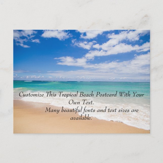 Tropical Beach Template For Your Own Text (Front)