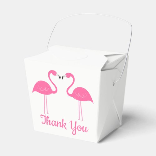 Tropical Beach Thank You Pink Flamingo Wedding Favor Boxes