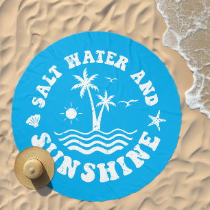 Tropical Beach Theme Retro Vibe Typography Beach Towel