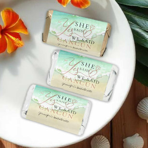 Tropical Beach Theme Rose Script Bachelorette Hershey's Miniatures