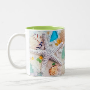 Tropical Beach Theme Two-Tone Coffee Mug
