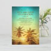 Tropical Beach Themed 30th Birthday Party Hawaiian Invitation (Standing Front)