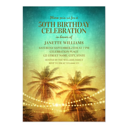 tropical beach themed 50th