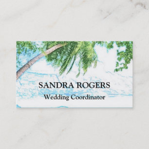 Tropical Beach Themed Custom Business Cards