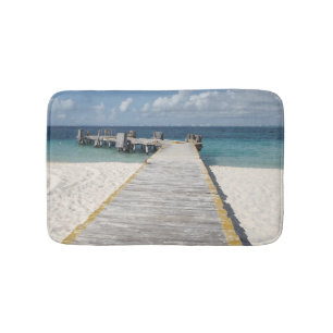 Tropical Beach Themed Quiet Bath Mat