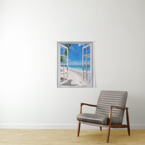 Tropical Beach Themed Wall Hanging Tapestry
