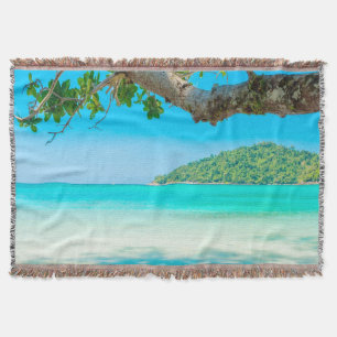 Tropical Beach Throw Blanket