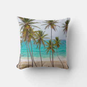 Tropical Beach Throw Pillow