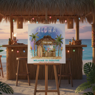 Tropical Beach Tiki Baby Shower Welcome Foam Board