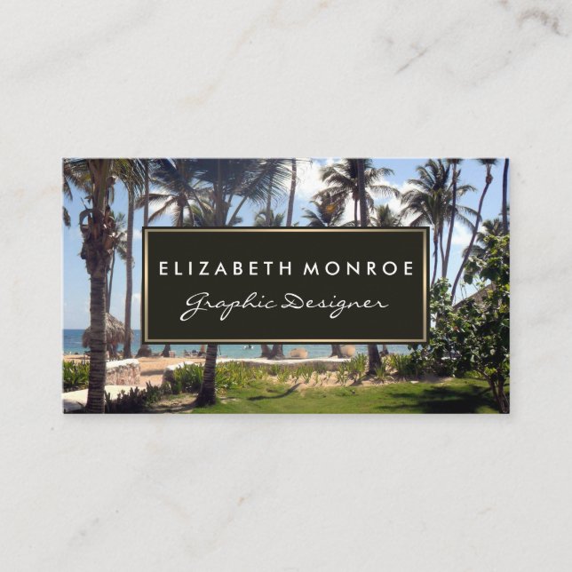 Tropical Beach, Travel & Tourism Business Card (Front)