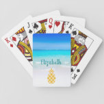 Tropical Beach Turquoise Sea With Pineapple Playing Cards at Zazzle