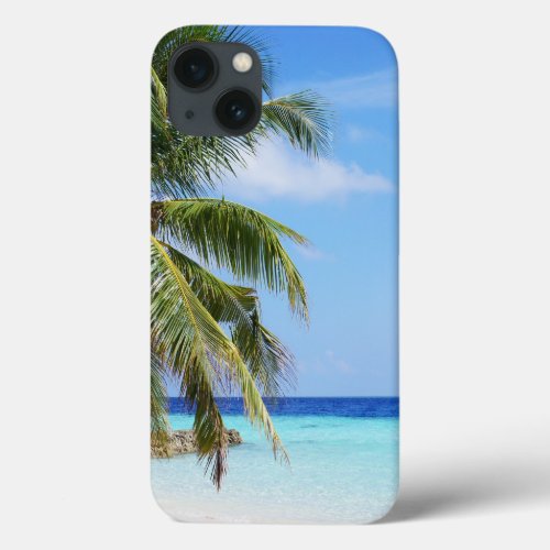 Tropical Beach Turquoise Water Blue Sky iPhone 13 Case
