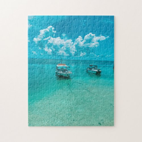 Tropical Beach Turquoise Water Paradise Scene Jigsaw Puzzle