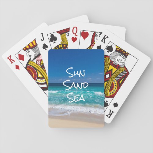 Tropical Beach Turquoise Water Sun Sand Sea Playing Cards