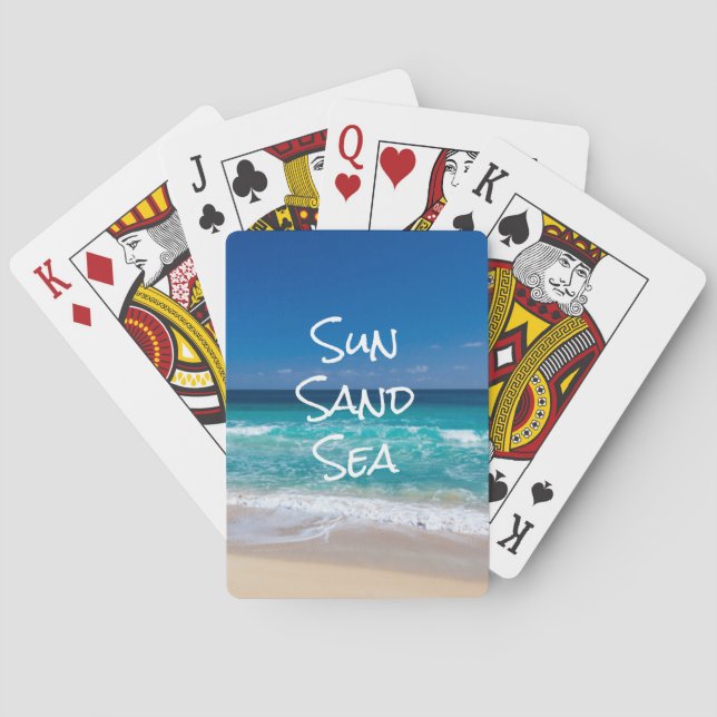Tropical Beach Turquoise Water Sun Sand Sea Poker Cards (Back)