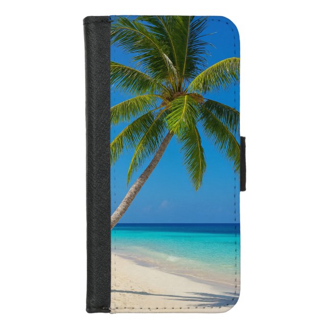 Tropical Beach turquoise water white sand iPhone Wallet Case (Front)
