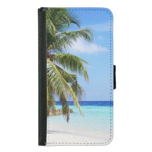 Tropical Beach Turquoise Water white Sand Samsung Galaxy S5 Wallet Case